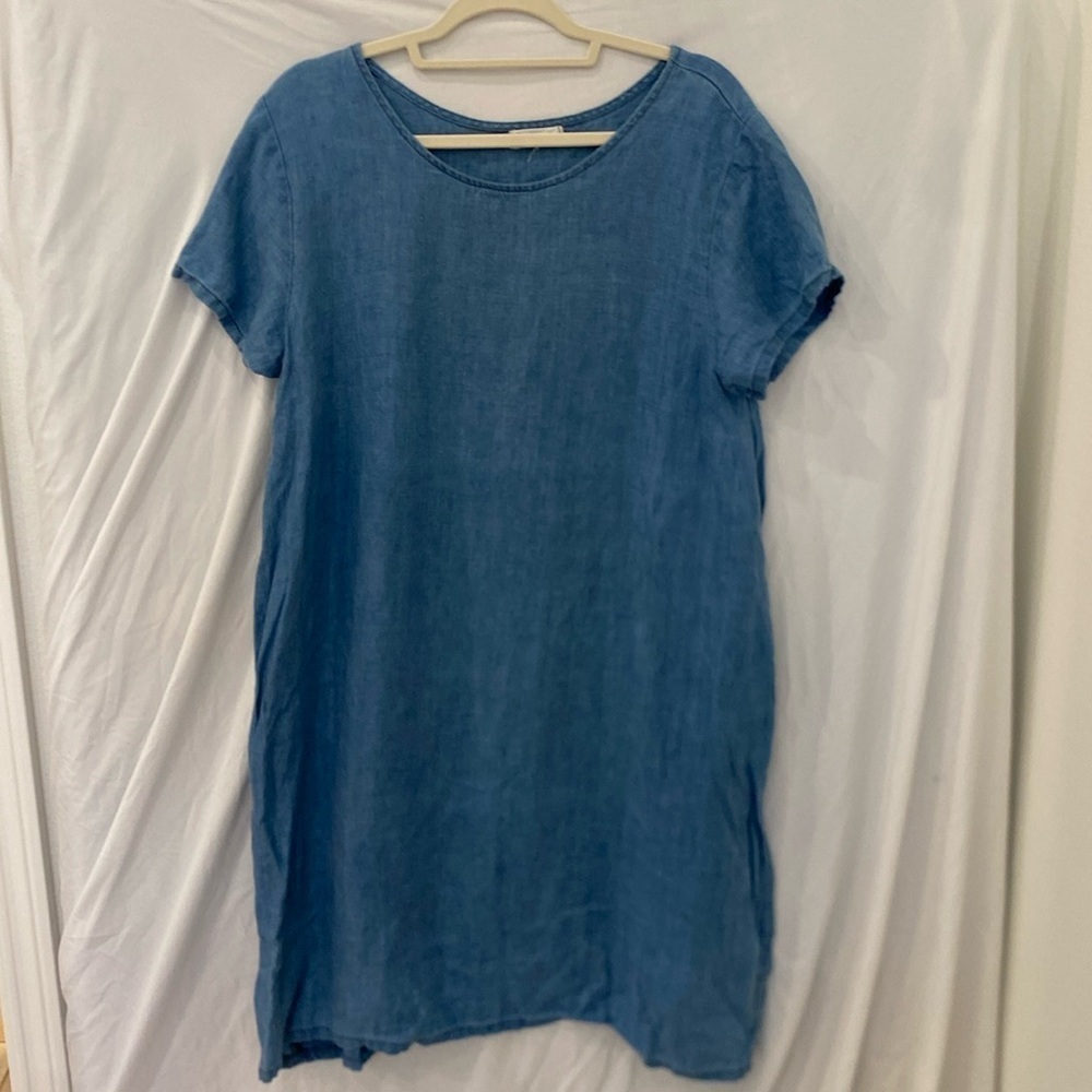 CP Shades Blue Short Sleeve Mini Dress